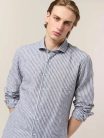 André Maurice camicia a righe in fresco cotone e lino